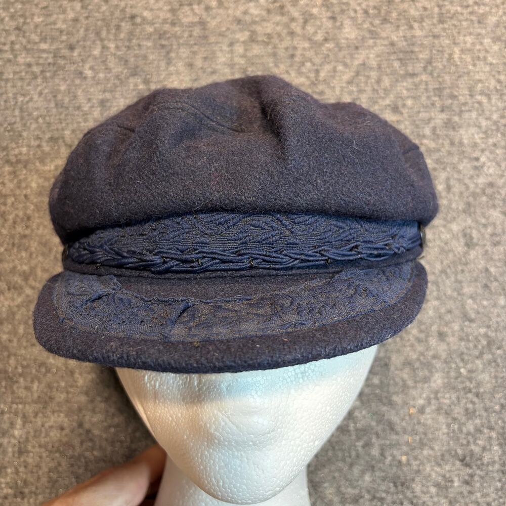 Aegean Mens Navy Blue Wool Greek Fisherman Cap Sailor Mariner Fiddler Hat